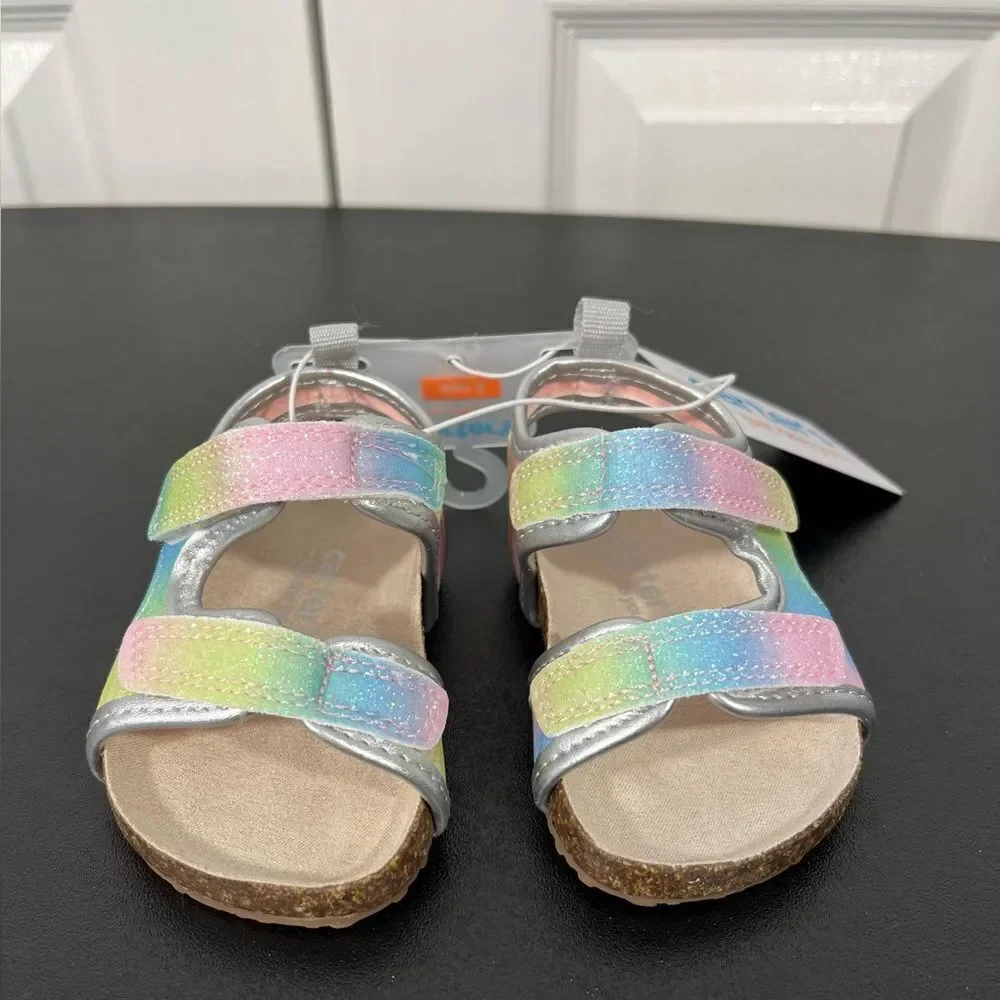 Carter's Just One You Baby Girls' Rainbow Olive First Walker‎ Sandals